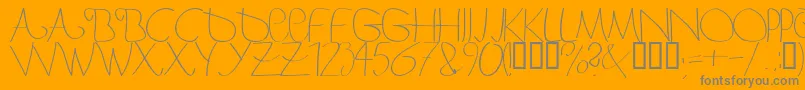 フォントBergerbergercaps – オレンジの背景に灰色の文字