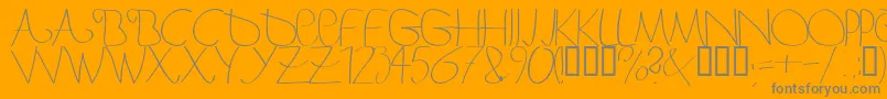 Bergerbergercaps-Schriftart – Graue Schriften auf orangefarbenem Hintergrund