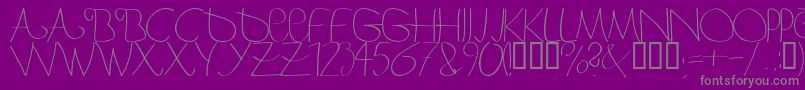 Bergerbergercaps-Schriftart – Graue Schriften auf violettem Hintergrund