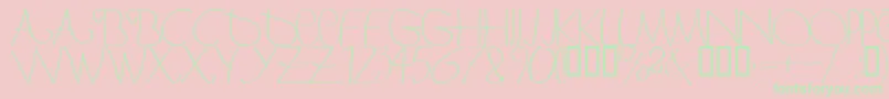 フォントBergerbergercaps – ピンクの背景に緑の文字