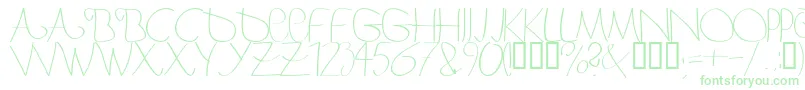 Bergerbergercaps-fontti – vihreät fontit valkoisella taustalla