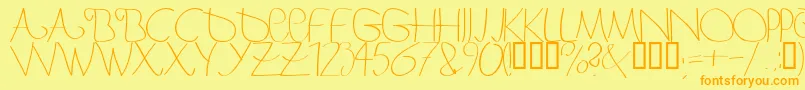Bergerbergercaps Font – Orange Fonts on Yellow Background