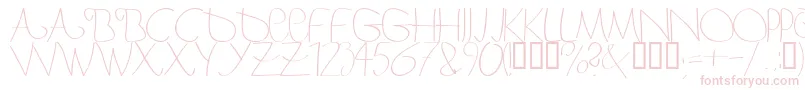 Bergerbergercaps-fontti – vaaleanpunaiset fontit valkoisella taustalla
