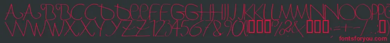フォントBergerbergercaps – 黒い背景に赤い文字