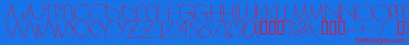 Bergerbergercaps Font – Red Fonts on Blue Background
