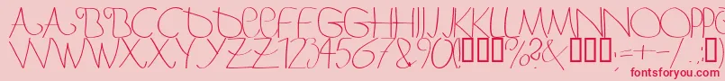 Bergerbergercaps-Schriftart – Rote Schriften auf rosa Hintergrund