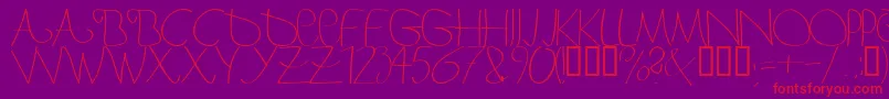 フォントBergerbergercaps – 紫の背景に赤い文字