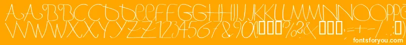 フォントBergerbergercaps – オレンジの背景に白い文字