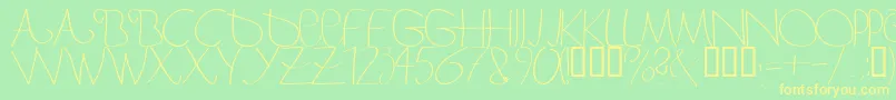 Bergerbergercaps-fontti – keltaiset fontit vihreällä taustalla