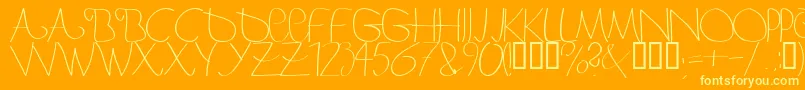 Bergerbergercaps Font – Yellow Fonts on Orange Background