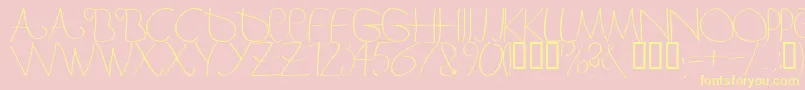 Bergerbergercaps-fontti – keltaiset fontit vaaleanpunaisella taustalla