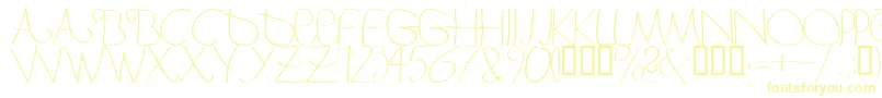Bergerbergercaps-Schriftart – Gelbe Schriften auf weißem Hintergrund