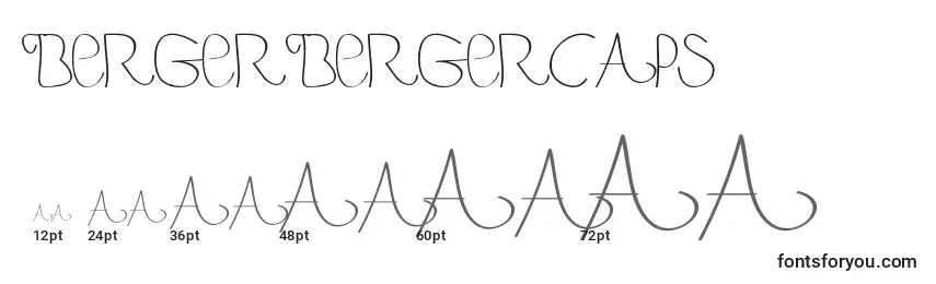 Größen der Schriftart Bergerbergercaps