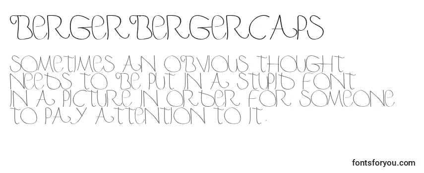 Überblick über die Schriftart Bergerbergercaps