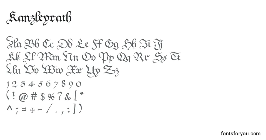 Fuente Kanzleyrath - alfabeto, números, caracteres especiales