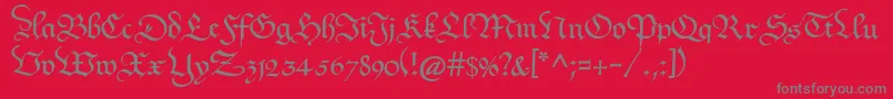 Kanzleyrath Font – Gray Fonts on Red Background