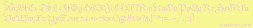 Kanzleyrath Font – Pink Fonts on Yellow Background