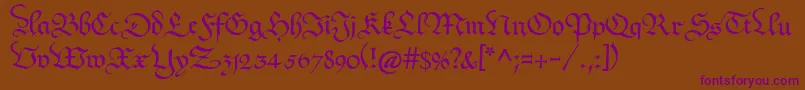 Kanzleyrath Font – Purple Fonts on Brown Background