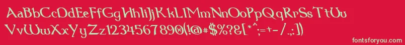 Dumbledor1RevItalic Font – Green Fonts on Red Background
