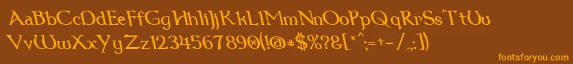 Dumbledor1RevItalic Font – Orange Fonts on Brown Background