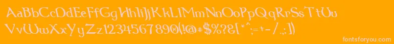 Dumbledor1RevItalic-Schriftart – Rosa Schriften auf orangefarbenem Hintergrund