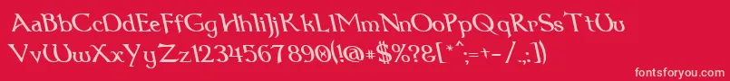 Dumbledor1RevItalic Font – Pink Fonts on Red Background
