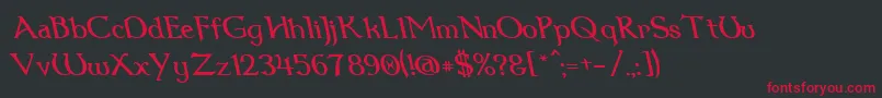 Dumbledor1RevItalic Font – Red Fonts on Black Background