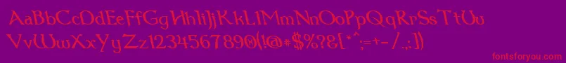 Dumbledor1RevItalic Font – Red Fonts on Purple Background