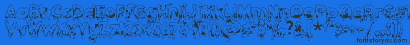 Gooeydrippysticky Font – Black Fonts on Blue Background