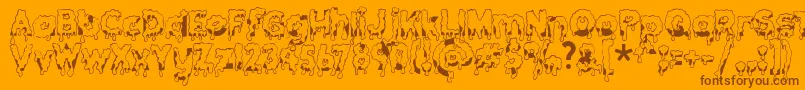 Gooeydrippysticky Font – Brown Fonts on Orange Background
