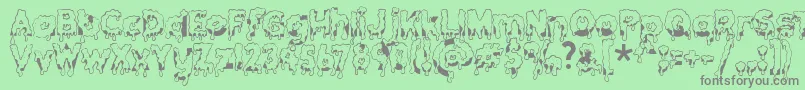 Gooeydrippysticky Font – Gray Fonts on Green Background