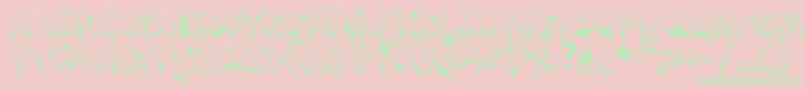 Gooeydrippysticky-Schriftart – Grüne Schriften auf rosa Hintergrund