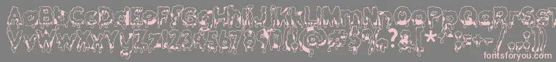 Gooeydrippysticky Font – Pink Fonts on Gray Background