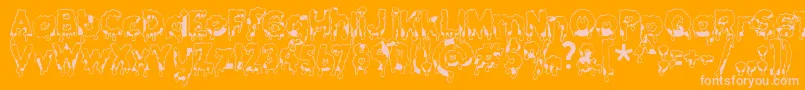 Gooeydrippysticky-Schriftart – Rosa Schriften auf orangefarbenem Hintergrund