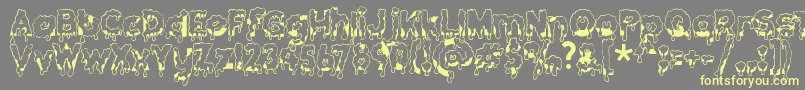 Gooeydrippysticky Font – Yellow Fonts on Gray Background