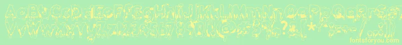 More about Gooeydrippysticky Font Gooeydrippysticky Font – Yellow Fonts on Green Background