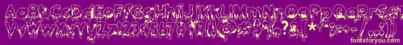 Gooeydrippysticky Font – Yellow Fonts on Purple Background