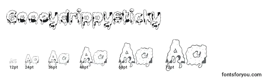 Gooeydrippysticky Font Sizes