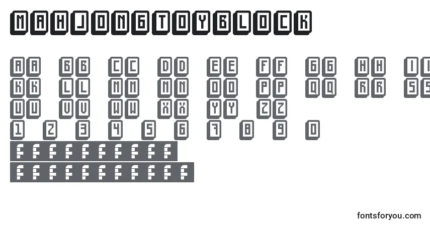 Schriftart MahjongToyBlock – Alphabet, Zahlen, spezielle Symbole