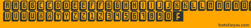 Шрифт MahjongToyBlock – чёрные шрифты на оранжевом фоне