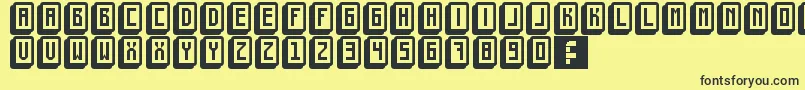 Шрифт MahjongToyBlock – чёрные шрифты на жёлтом фоне