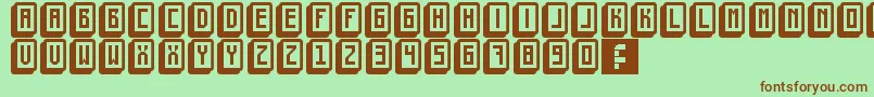 MahjongToyBlock Font – Brown Fonts on Green Background