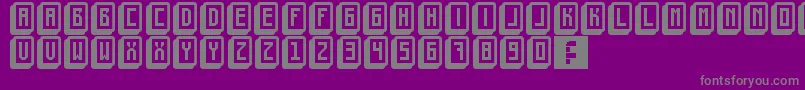MahjongToyBlock-fontti – harmaat kirjasimet violetilla taustalla