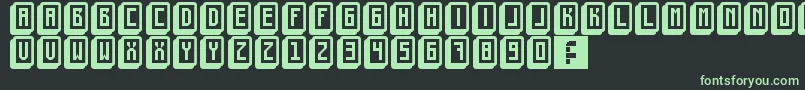 MahjongToyBlock Font – Green Fonts on Black Background