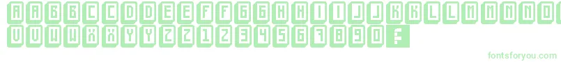 MahjongToyBlock-Schriftart – Grüne Schriften auf weißem Hintergrund