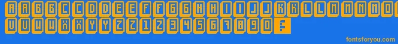 MahjongToyBlock Font – Orange Fonts on Blue Background