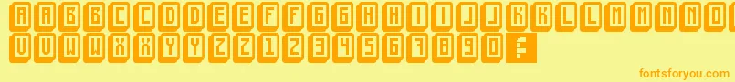 Шрифт MahjongToyBlock – оранжевые шрифты на жёлтом фоне