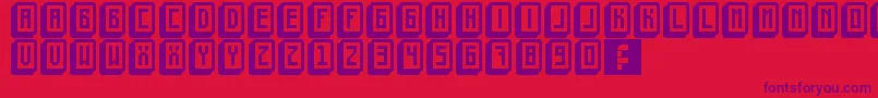 Шрифт MahjongToyBlock – фиолетовые шрифты на красном фоне