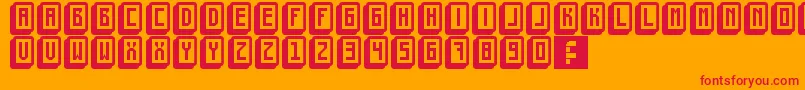 MahjongToyBlock Font – Red Fonts on Orange Background