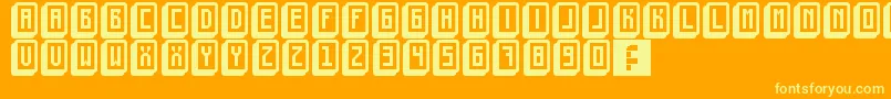 Шрифт MahjongToyBlock – жёлтые шрифты на оранжевом фоне